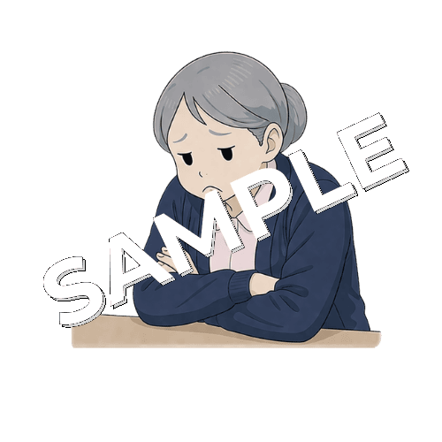 いじけるベテラン女性看護師のイラスト