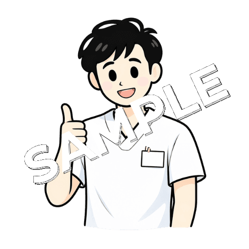 親指でグッドポーズをする男性言語聴覚士のイラスト