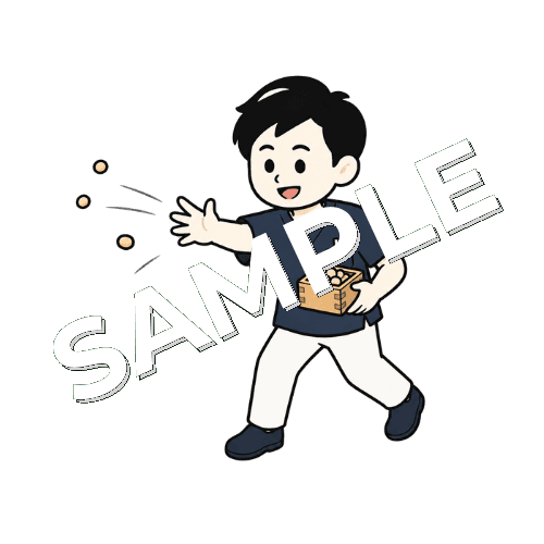 豆まきをする男性鍼灸師のイラスト