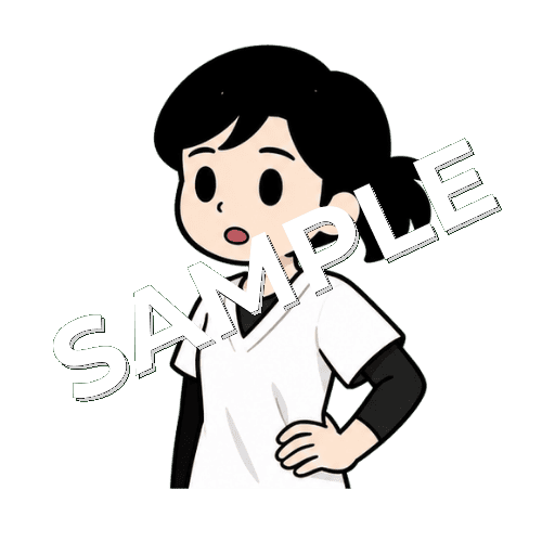 腰に片手をあてる女性あん摩マッサージ指圧師のイラスト