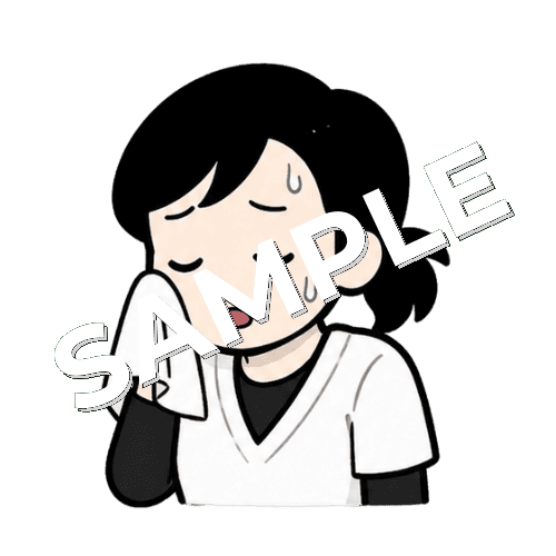 暑がる女性あん摩マッサージ指圧師のイラスト