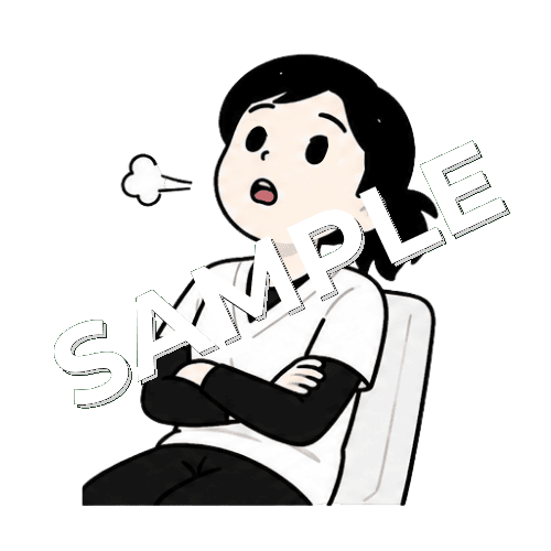 「はぁ…」って天井を見る女性あん摩マッサージ指圧師のイラスト