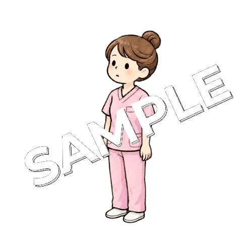 ボーっとする女性看護師のイラスト