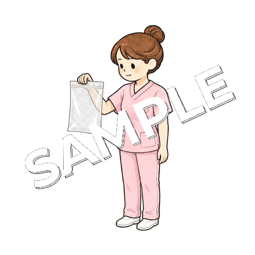 ビニール袋を持つ女性看護師のイラスト