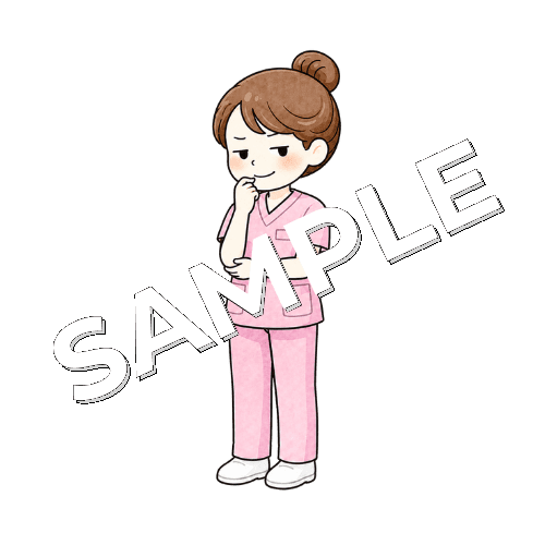 ほくそ笑む女性看護師のイラスト