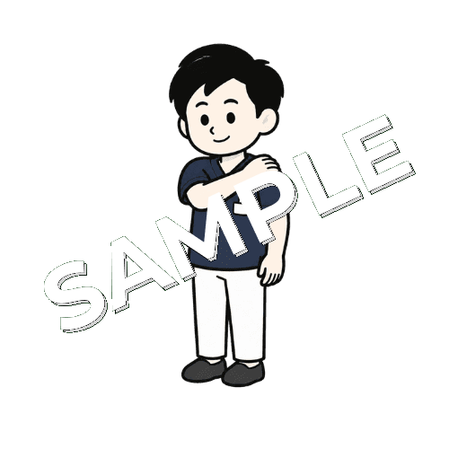 肩をたたく男性鍼灸師のイラスト