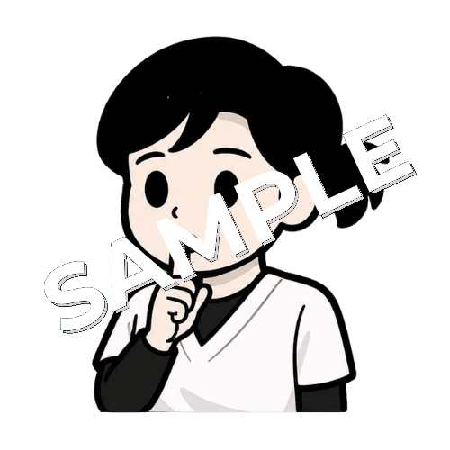 静かにと口元で人差し指をたてる女性あん摩マッサージ指圧師のイラスト