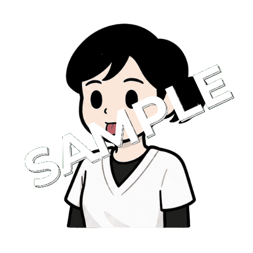 舌を出す女性あん摩マッサージ指圧師のイラスト