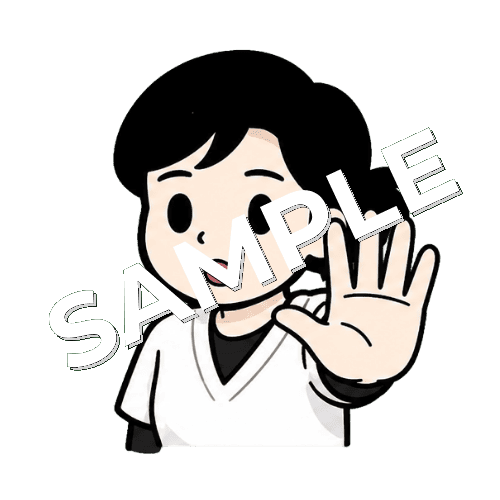 片手でストップをする女性あん摩マッサージ指圧師のイラスト
