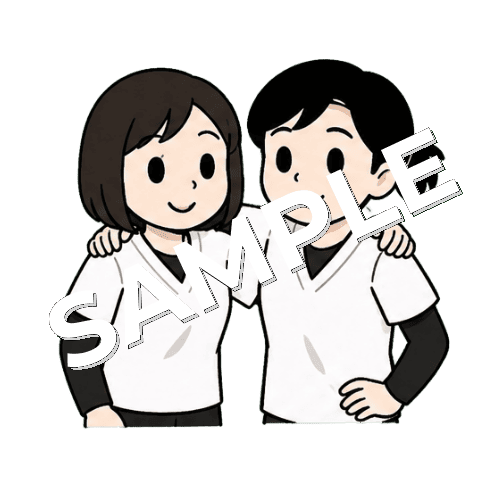 2人で肩を組む女性あん摩マッサージ指圧師のイラスト