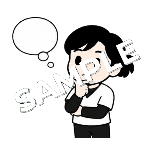 吹き出し付きの考えているような表情の女性あん摩マッサージ指圧師のイラスト