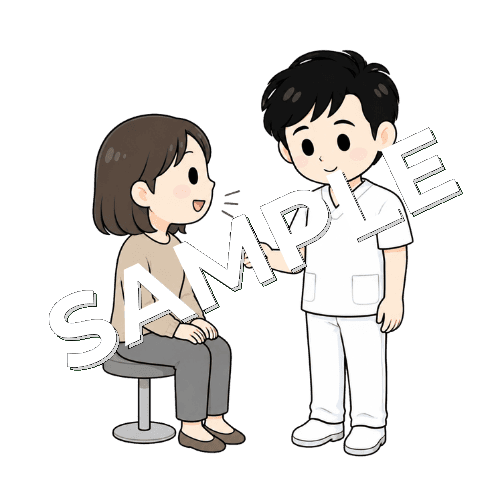 患者の声を録音する男性言語聴覚士のイラスト