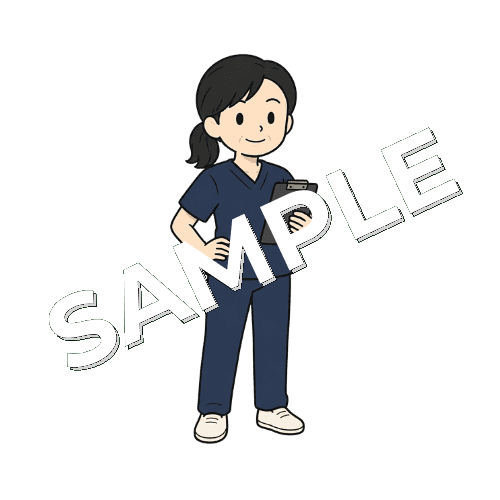 ベテラン感のある女性柔道整復師のイラスト