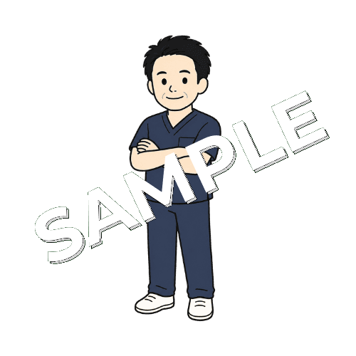 ベテラン感のある男性柔道整復師のイラスト