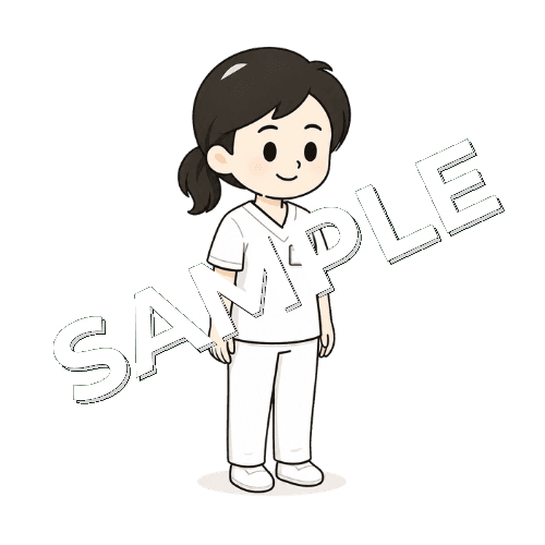 名札をつけた女性言語聴覚士のイラスト