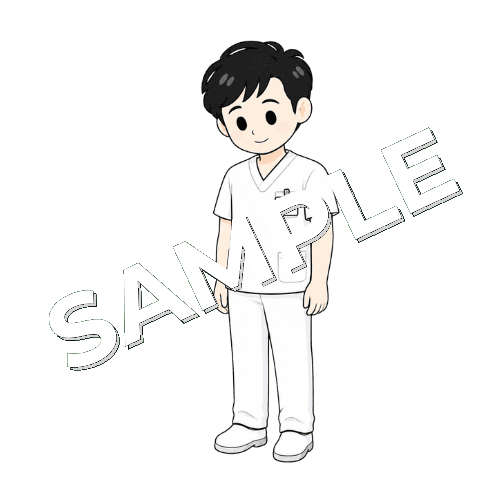 名札をつけた男性言語聴覚士のイラスト