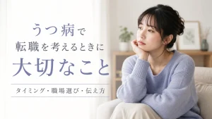 うつ病で転職を考えるときに大切なこと｜タイミングと職場選び・伝え方 イメージ