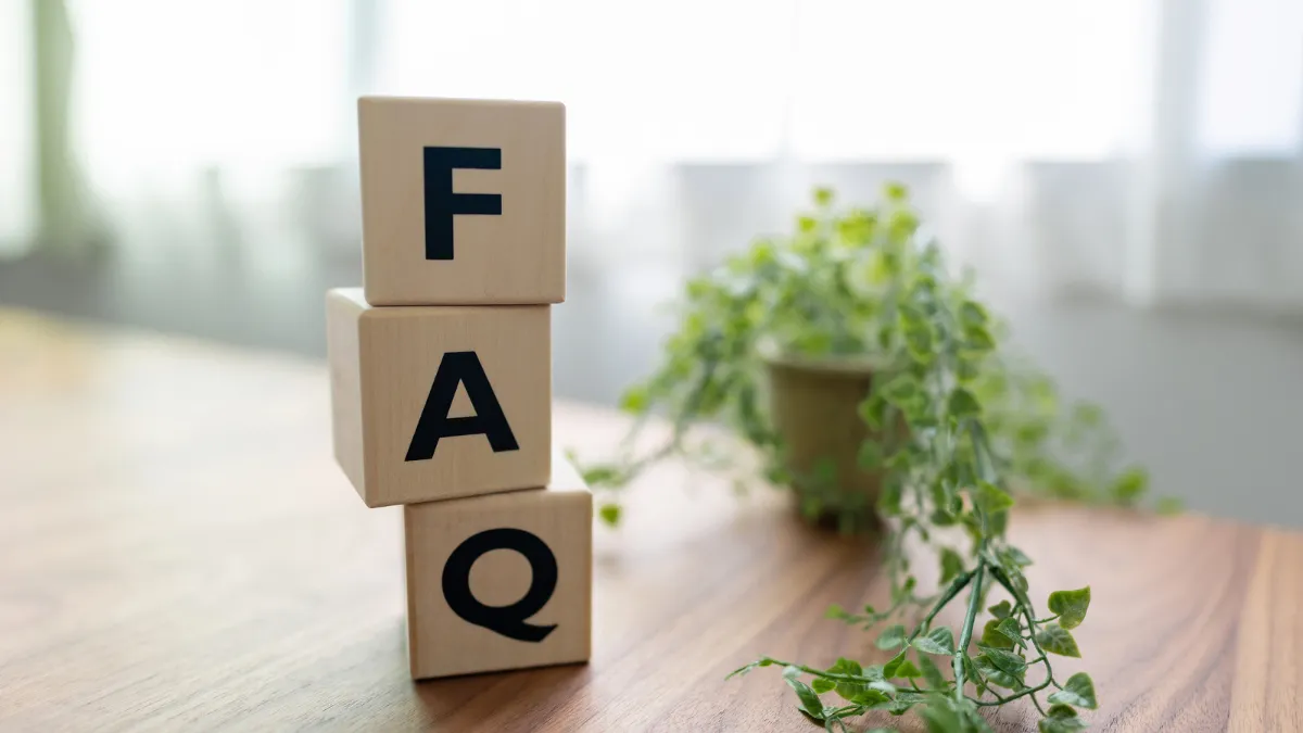 よくある質問を表すFAQと書かれたブロック