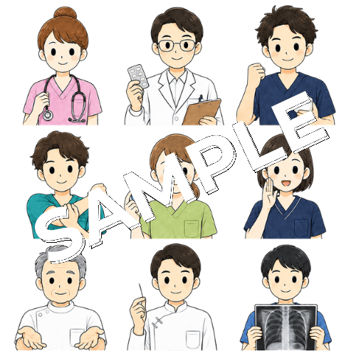 多職種連携のイラストセット