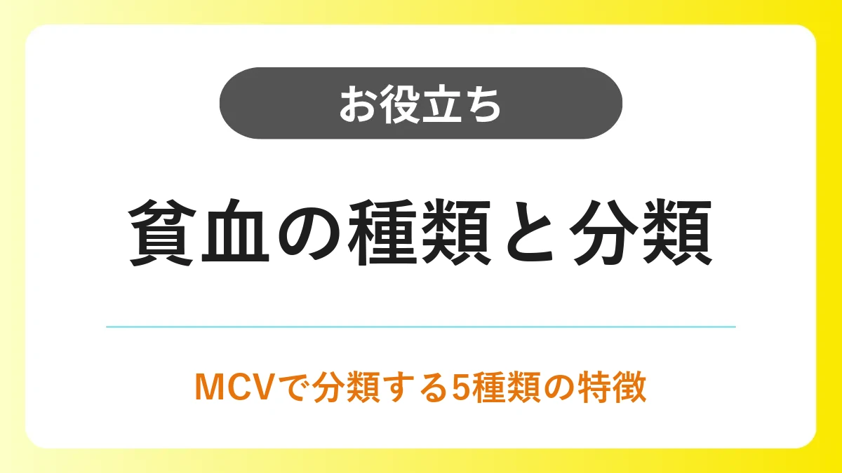 貧血の種類と分類｜MCVでわかる5つの貧血の特徴と看護のポイント イメージ